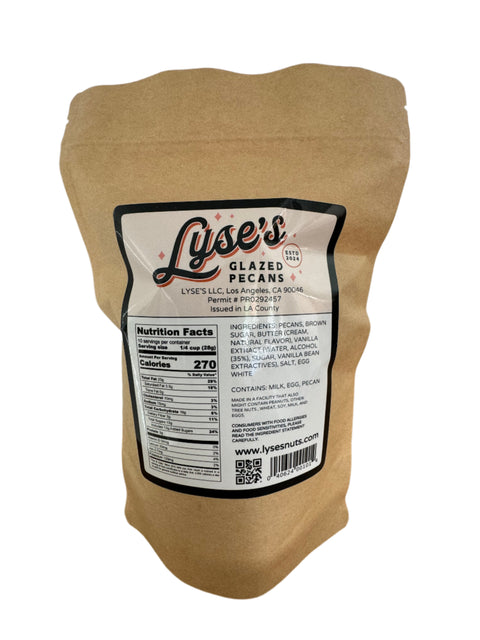 Lyse's Gift Box of Just Nuts Variety  (1 LG Bag of Pecans; 2 SM Bags of Pecans, 2 SM Bags of Walnuts, Pink Box)