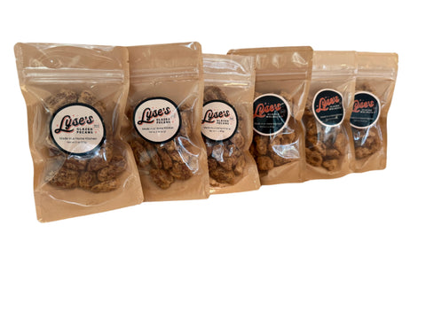 Glazed Variety Pack - 2 oz (case of 3 Glazed Pecans and 3 Glazed Walnuts)